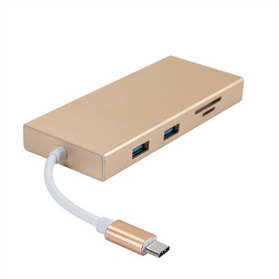7-in-1 Hub USB C 3 cổng với đầu đọc thẻ và cổng HDMI