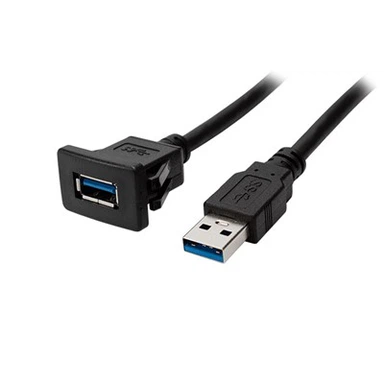 Cổng đơn hình vuông USB 3.0 Cáp mở rộng gắn phẳng bảng điều khiển có khóa