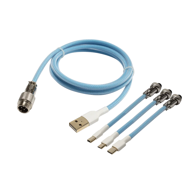 Cáp bàn phím tùy chỉnh tay đôi với đầu nối GX12 Aviator, phù hợp với bàn phím cơ Type-c, Micro USB và USB-Mini