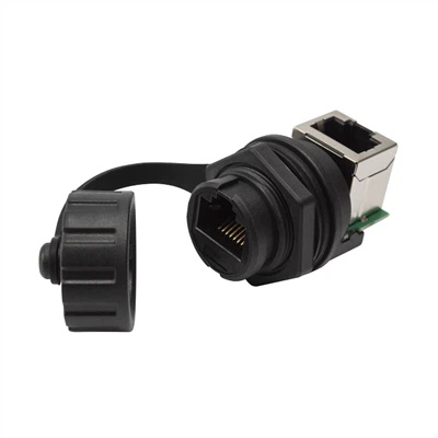 Bộ chuyển đổi khớp nối nữ 90 độ RJ45 chống nước có khả năng chống bụi cho điều khiển tự động hóa nhà máy
