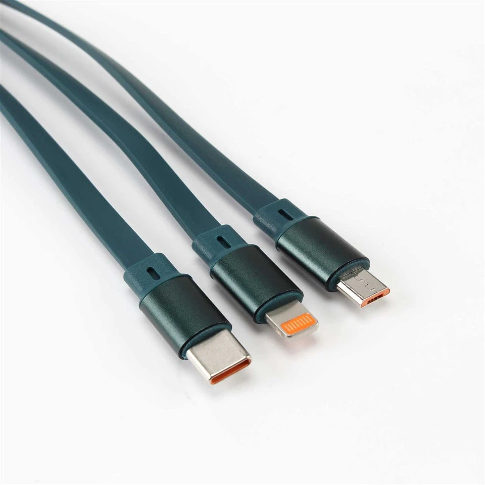 66W 3 in 1 Retractable Flat Charging Cable